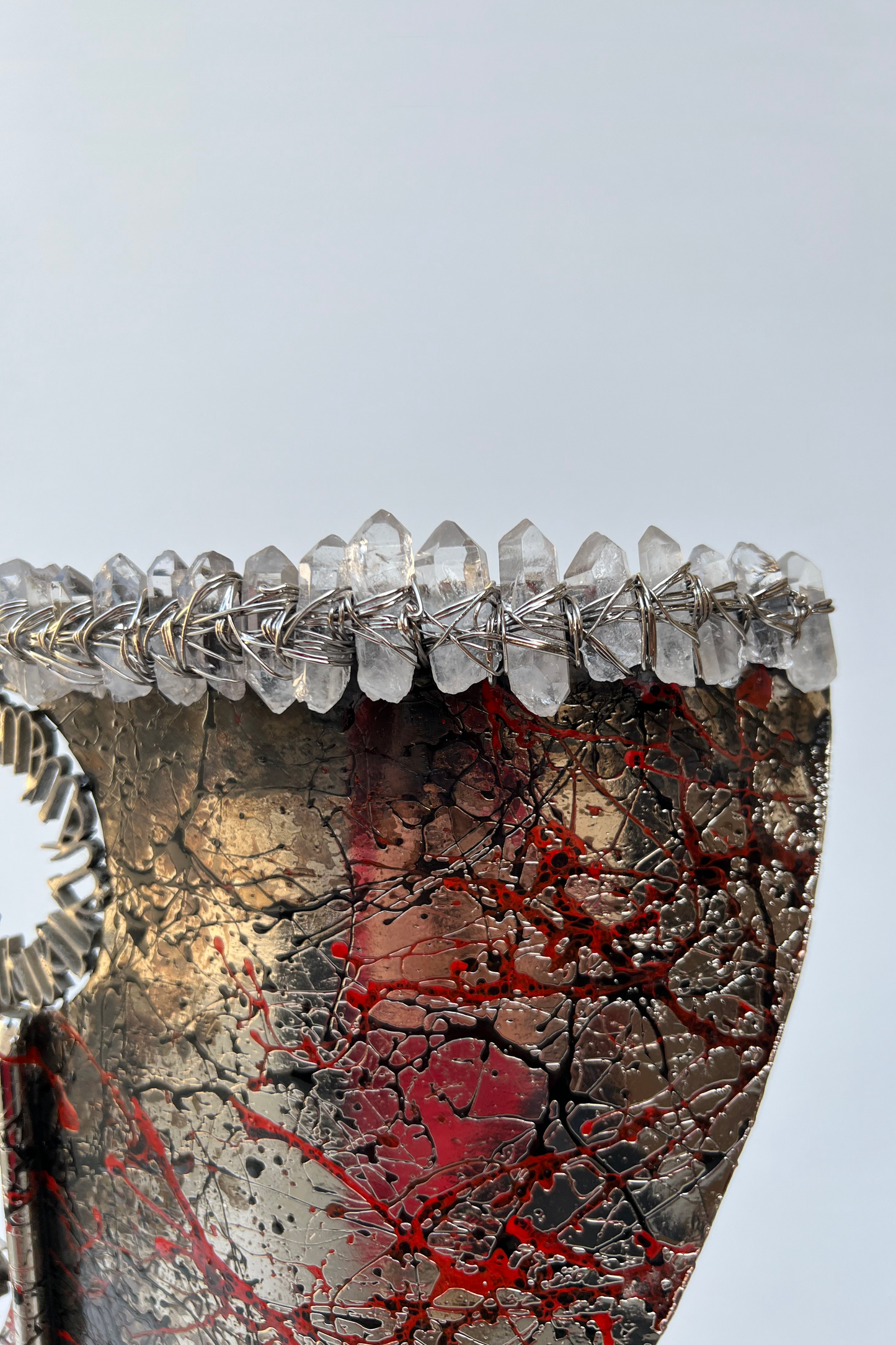 Metal Sculpture with Crystal Quartz