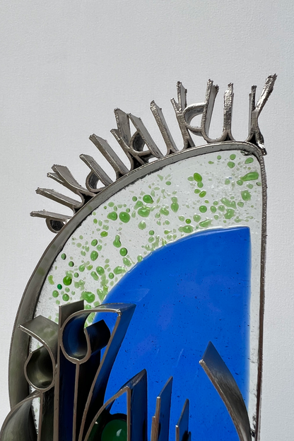 Elegance of Faith: Agate and Metal Bismillah Sculpture
