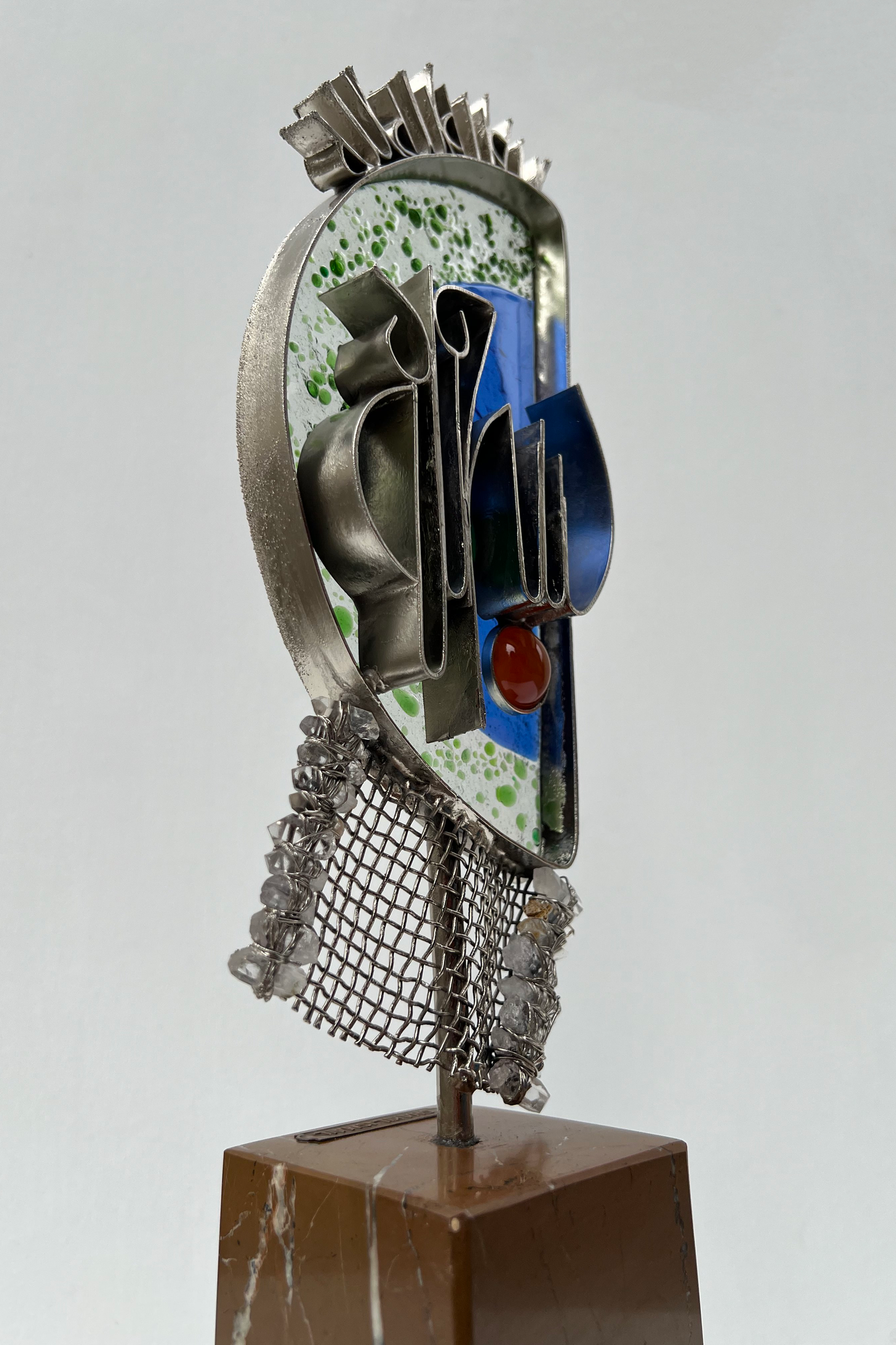 Elegance of Faith: Agate and Metal Bismillah Sculpture